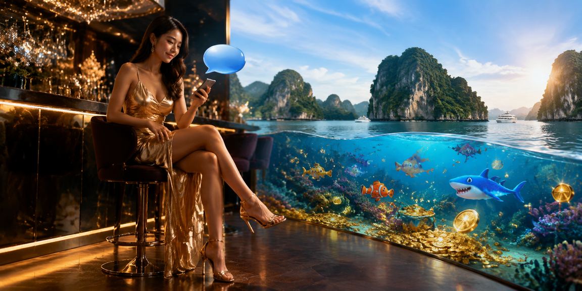 Người chơi tại Hạ Long trải nghiệm casino di động nhìn ra vịnh ban đêm